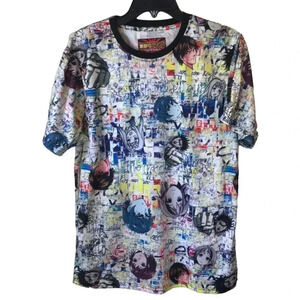 Fresh Prints Multi Color Graphics Anima Shirt Unisex Teenager Size L